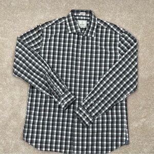 Todd Snyder Shirt Adult Neck 16.5 Gray & Tan Button Up Check Cotton Preppy Men